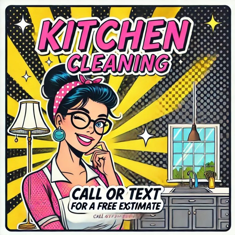 Smiling maid from Pleasant Home Cleaning advertising professional house cleaning in Dana Point.