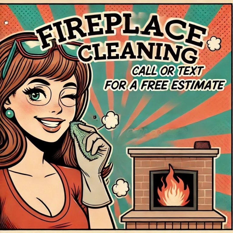 Smiling maid from Pleasant Home Cleaning advertising expert fireplace and house cleaning in Dana Point.