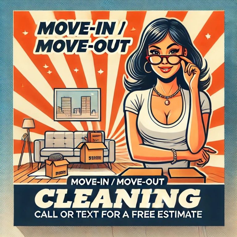 Smiling maid from Pleasant Home Cleaning advertising move in home cleaning in Dana Point