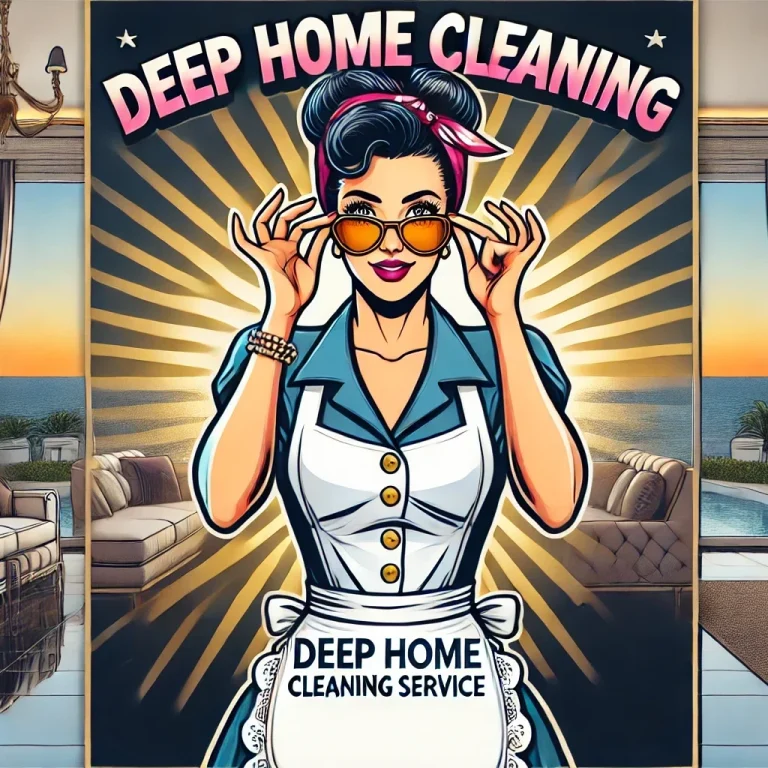 Smiling maid from Pleasant Home Cleaning advertising expert deep home cleaning in Dana Point