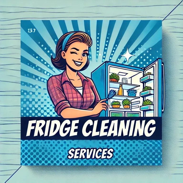 Smiling maid from Pleasant Home Cleaning advertising refrigerator cleaning in Dana Point.