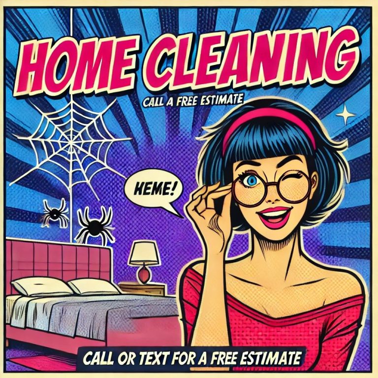 Smiling maid from Pleasant Home Cleaning advertising expert cobwebs cleaning in Dana Point