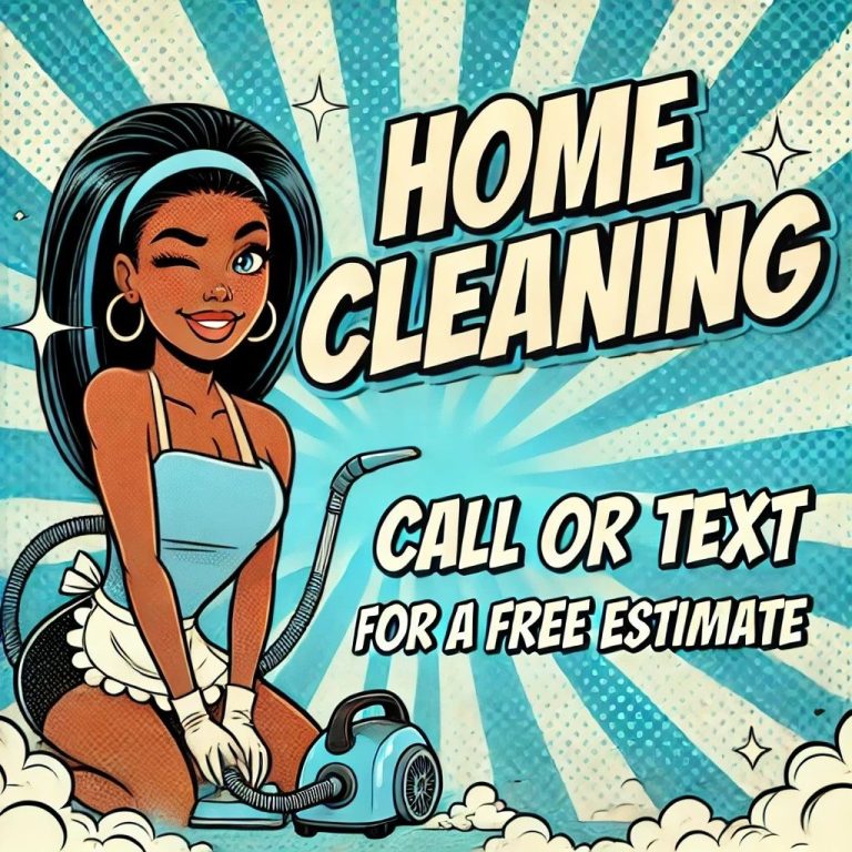Smiling maid from Pleasant Home Cleaning advertising steam home cleaning in Lake Forest
