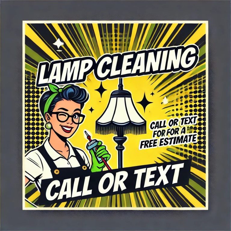 Smiling maid from Pleasant Home Cleaning advertising expert light fixture cleaning in Dana Point.