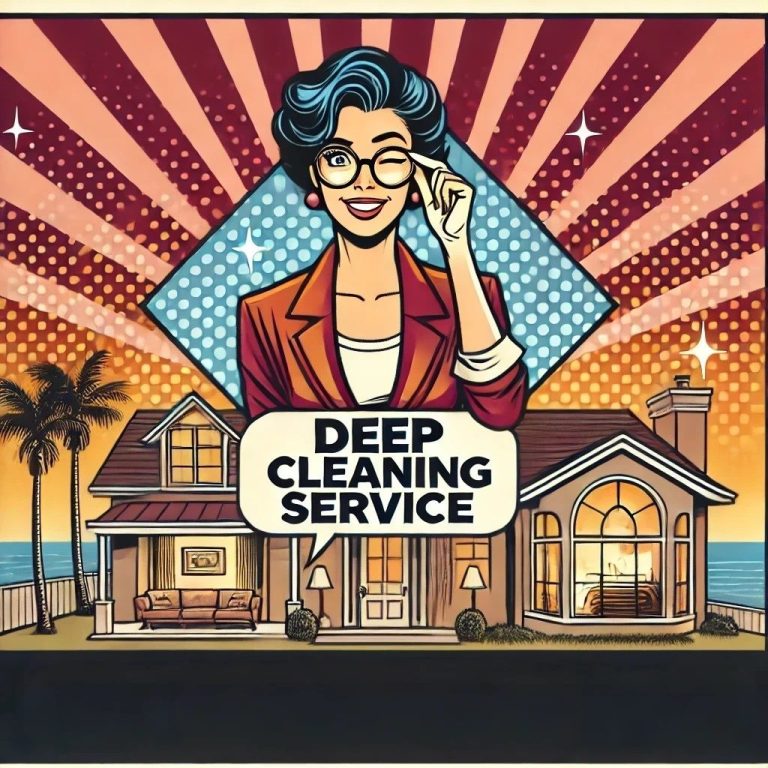 A real estate agent is smiling advertising a vacation rental home for rent in Southern California