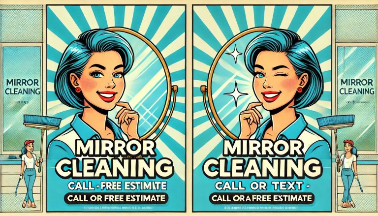 Smiling maid from Pleasant Home Cleaning advertising expert mirrors and house cleaning in Dana Point